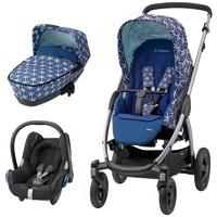 maxi cosi stella 3in1 cabriofix travel system with black carseat carry ...