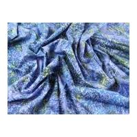Marble Texture Print Cotton Poplin Dress Fabric Blue