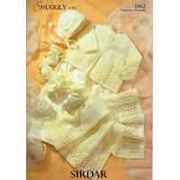 Matinee Coat, Bonnet, Mittens, Bootees & Blanket in Sirdar Snuggly 4 Ply (1662)