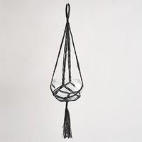 Macramaté Hanging Plant Holder, Black Colour