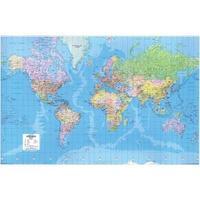 Map Marketing World Map 3D Effect Giant Unframed - Scale 312 Miles1