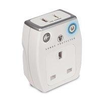 Masterplug Surge Protected Power Socket Adapter (white) With Usb Charging Ports
