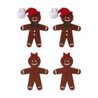Make It Merry 3D Gingerbread Felt Toppers 4 Pack