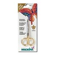 madeira gold plated double curved embroidery scissors gold