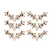Make It Merry Holly Wooden Toppers 6 Pack