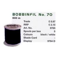 Madeira No 70 Machine Embroidery Bobbin Fill Thread 500m Black