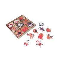 Make It Merry Wooden Characters Box Set 36 Pieces