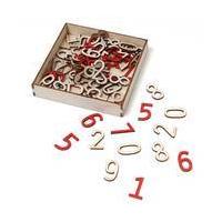 Make It Merry Red and Natural Wooden Numbers 90 Pack