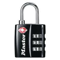 master lock 32mm tsa combination padlock black 40054