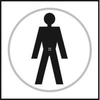 male toilet braille sign with symbol