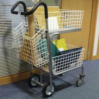 Mailroom Messenger Trolley with 3 Baskets