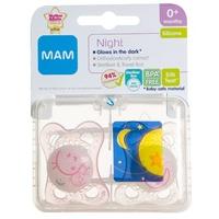 MAM Night 0+M Soother - Girl (Pink/White)