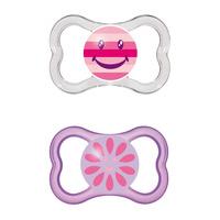 MAM Air 6+M Soother - Girl (Pink/White)