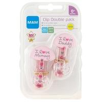 MAM 2 Soother Clips - Girl (Pink)