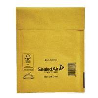 Mail Lite Bubble Lined Size A000 110x160mm Gold Postal Bag Pack of 10