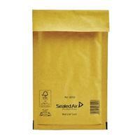 Mail Lite Bubble Lined Size B00 120x210mm Gold Postal Bag Pack of 10
