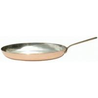 Mauviel M\'héritage Copper & Stainless Steel Oval Frying Pan bronze handle 11.8 x 8 in (6525.30)