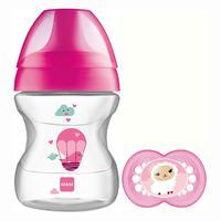 MAM Learn To Drink Cup 190ml and 6 Months Plus Soother - Pink