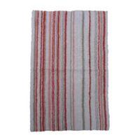 marilyn grey pink stripe cotton anti slip backing bath mat l800mm w500 ...