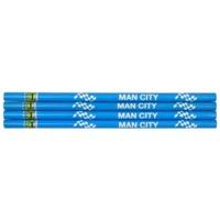 Manchester City Unisex Big Logo Pencils Set (pack Of 4), Multi-colour