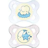 Mam Night Soother 2 Pack 0 Months+ Boys Colours