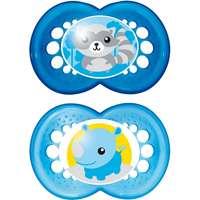 Mam Original Soothers With Sterilisable Travel Case (12 Months Plus, Blue)