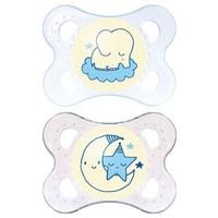mam night soother 2 pack 0 months assorted colours girls colours
