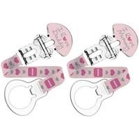 MAM 2 Clips Soother Holder - Girls Colours