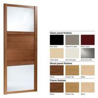 Made to Measure Shaker 3 Panel Glass & Wood Effect Sliding Wardrobe Door (W)914-1059mm