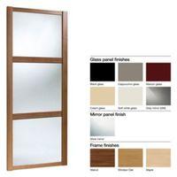 Made to Measure Shaker 3 Panel Glass & Mirror Sliding Wardrobe Door (W)1060-1160mm