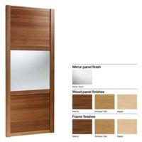 Made to Measure Shaker 3 Panel Wood Effect & Mirror Sliding Wardrobe Door (W)1060-1160mm