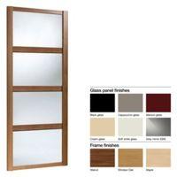 Made to Measure Shaker 4 Panel Glass Sliding Wardrobe Door (W)741-913mm