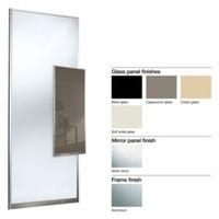 Made to Measure Double Sided 1 Panel Mirror & Glass Sliding Wardrobe Door (W)741-913mm