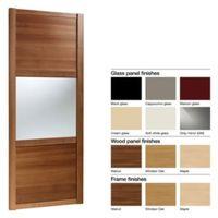 Made to Measure Shaker 3 Panel Wood Effect & Glass Sliding Wardrobe Door (W)741-913mm