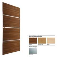 Made to Measure Minimalist 4 Panel Wood Effect Sliding Wardrobe Door (W)741-913mm