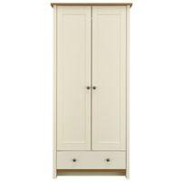 manor foil effect vanilla oak effect 2 door 1 drawer wardrobe h1932mm  ...