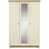 manor foil effect vanilla oak effect 3 door wardrobe h1932mm w1297mm