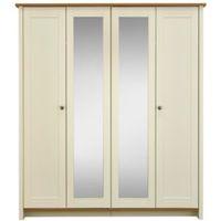 manor foil effect vanilla oak effect 4 door wardrobe h1932mm w1697mm