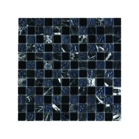 Marble & Glass Black Tiles - 300x300x8mm