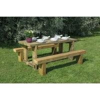 Machine Mart Xtra Forest 1.8m Sleeper Bench and Refectory Table Set