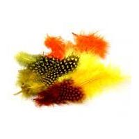 marabou guinea feathers orange yellow