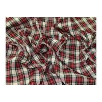 Macmerry Plaid Check Polyester Tartan Suiting Dress Fabric Beige & Red