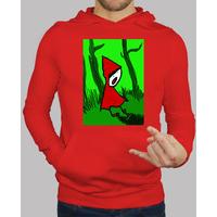 man hooded sweater red caperucita