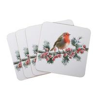 macneil christmas robin coasters