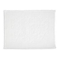 Marinette Saint-Tropez Platinum White Floral Cotton Bath Mat (L)50cm (W)700mm