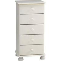 malmo white 5 drawer chest h901mm w441mm