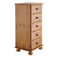 malmo stained pine 5 drawer chest h901mm w441mm