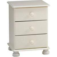 malmo white 3 drawer bedside chest h581mm w441mm