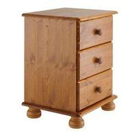 Malmo Stained Pine 3 Drawer Bedside Chest (H)581mm (W)441mm