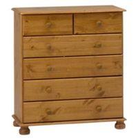 malmo stained pine 2 over 4 drawer chest h901mm w823mm